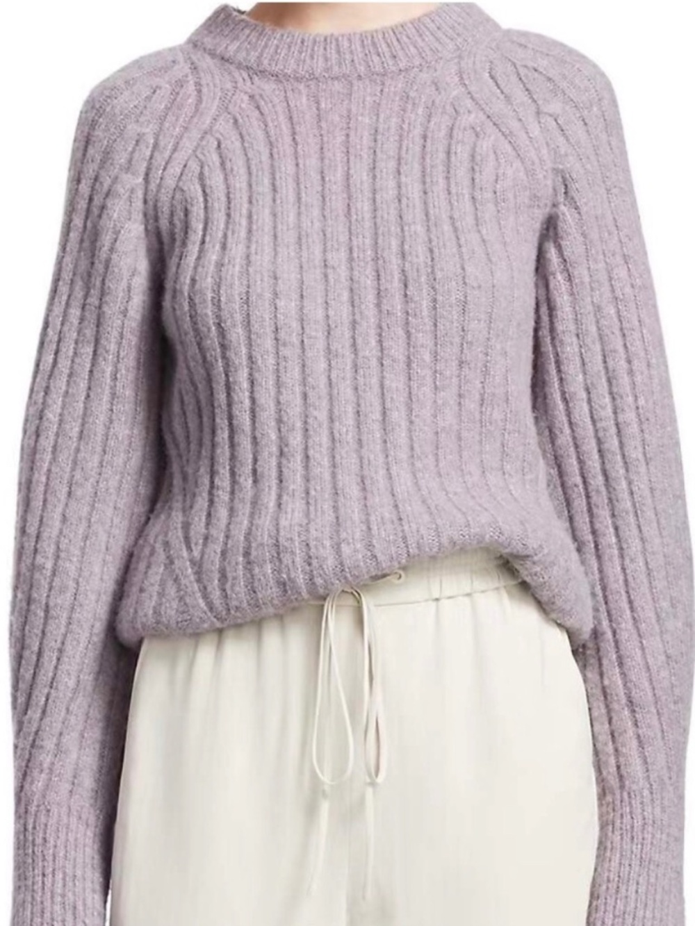 $395 3.1 Phillip Lim Purple Lofty Mock Neck RibbedSweater Size XS